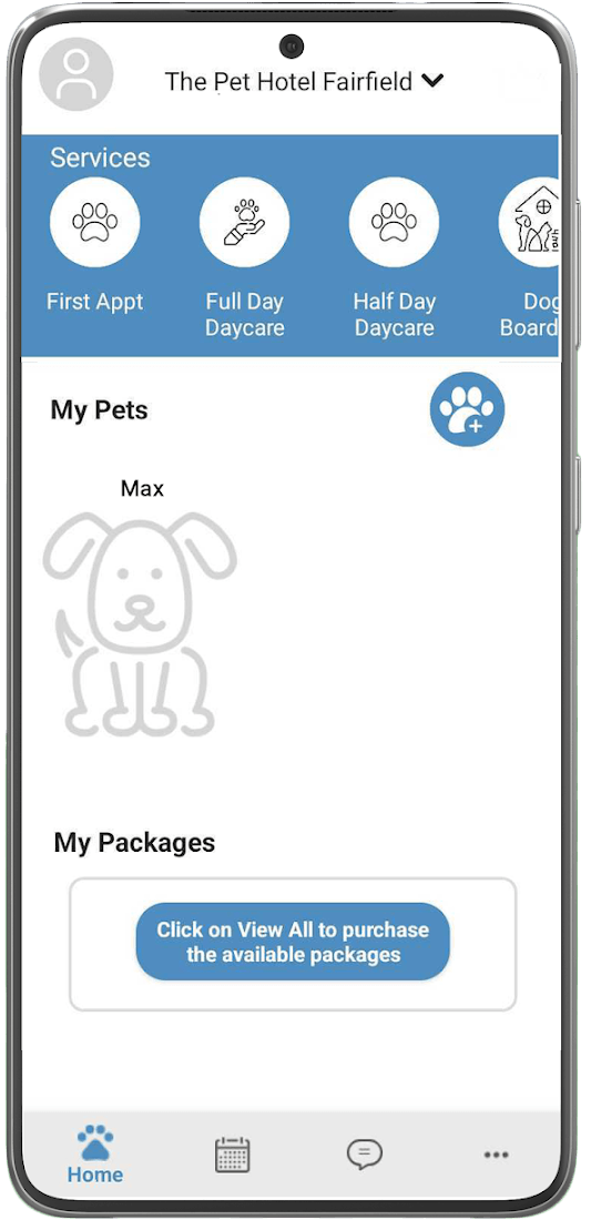 the pet hotel fairfield app appointment screenshot